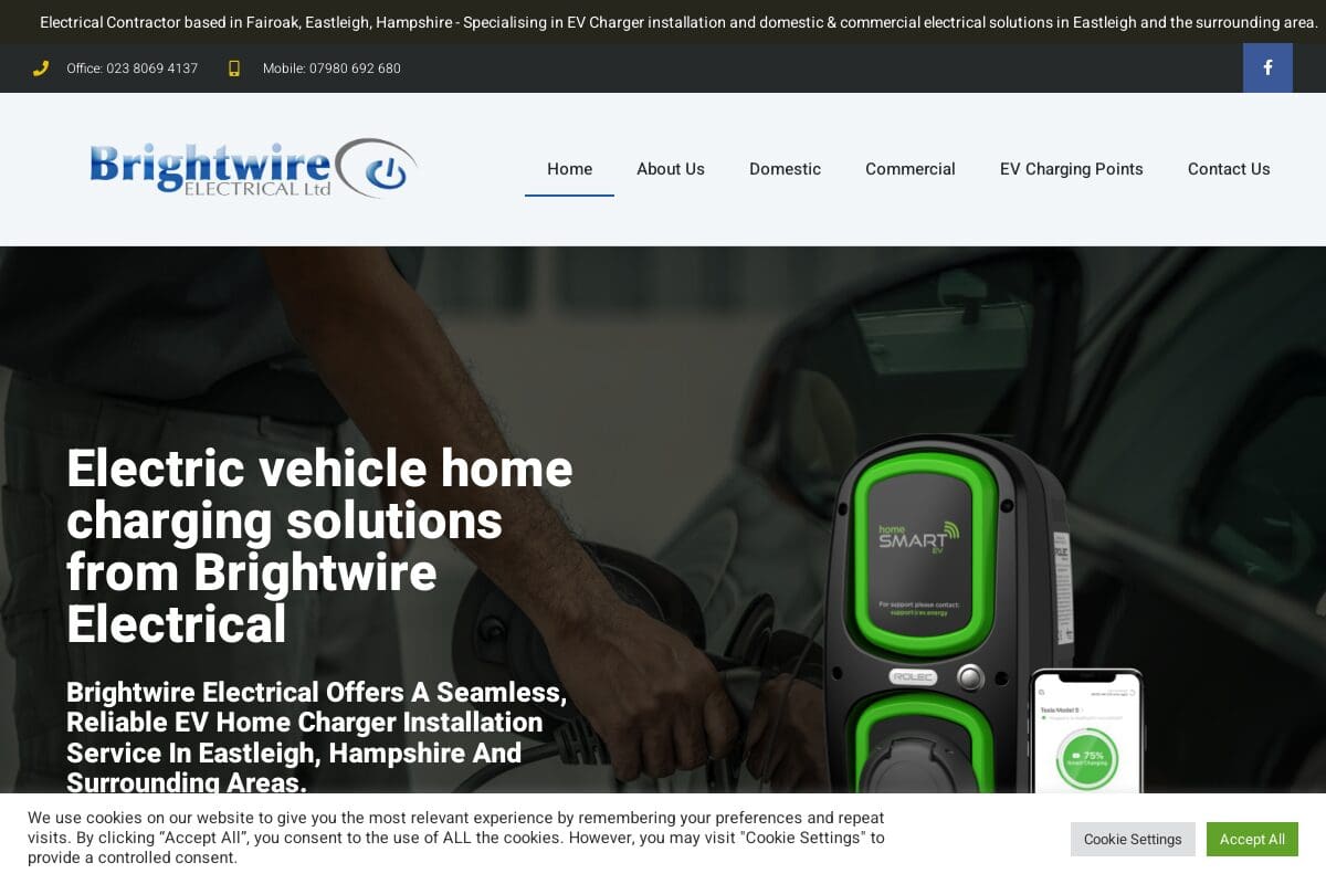 Brightwire Electrical website screenshot