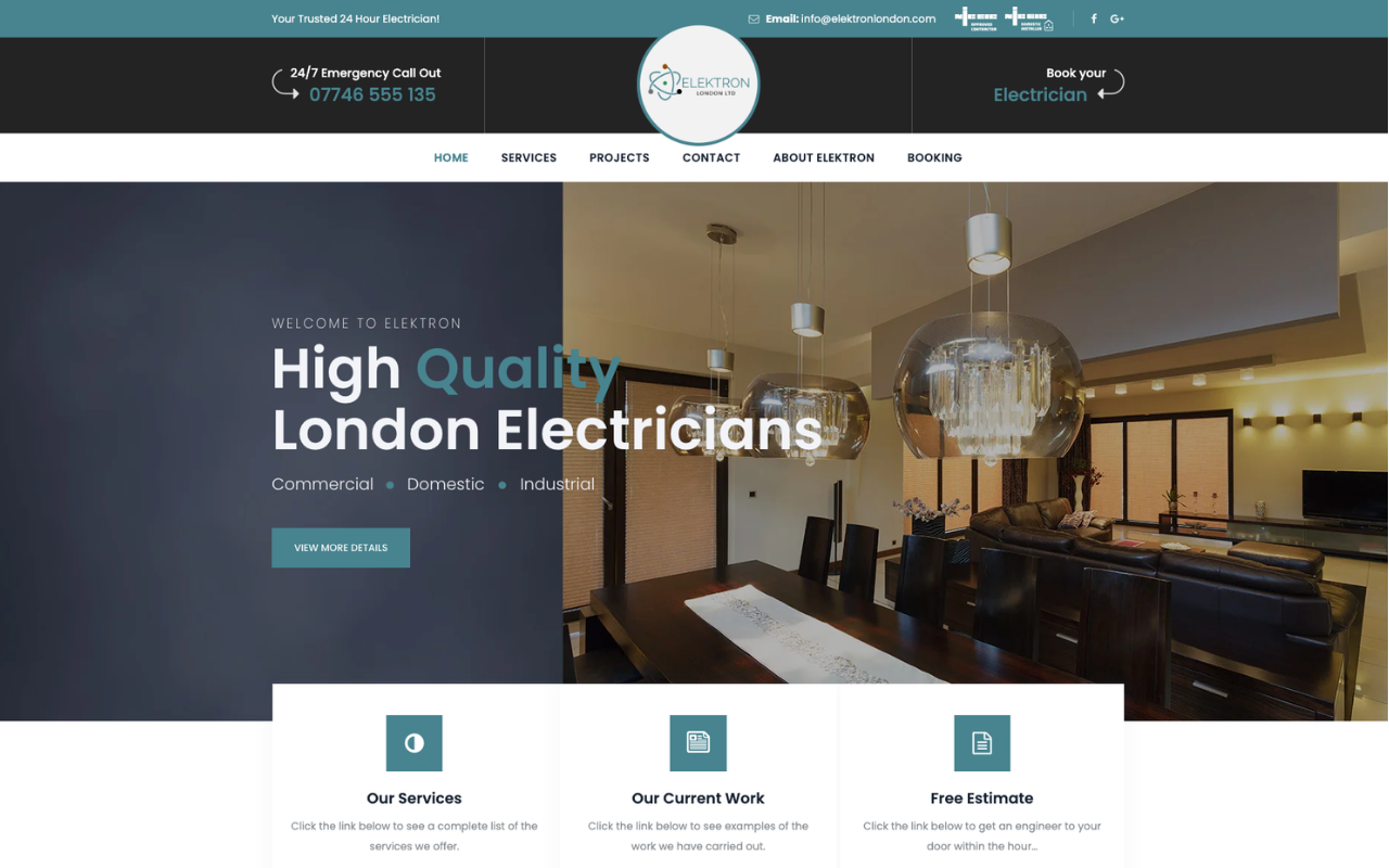 Elektron London Ltd website screenshot
