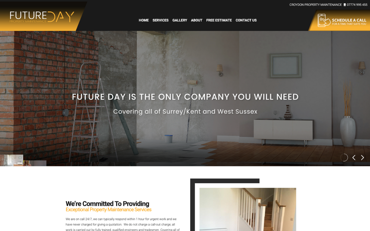 Future Day Property Maintenance website screenshot